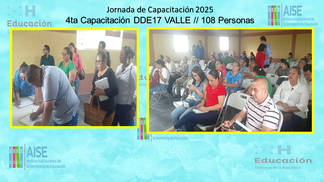 118.- CAPACITACIÓN DIRECCIÓN DEPARTAMENTAL DE VALLE DDE17 2025