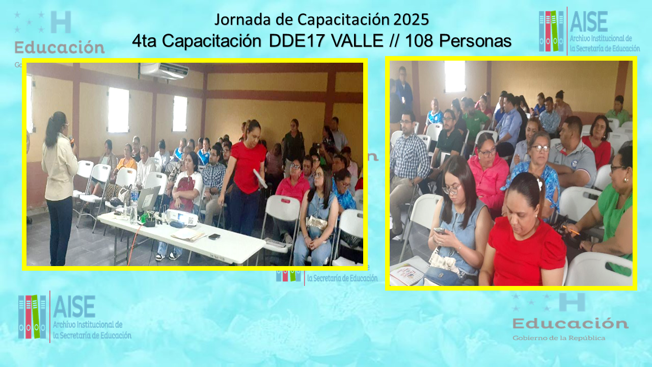 118.- CAPACITACIÓN DIRECCIÓN DEPARTAMENTAL DE VALLE DDE17 2025