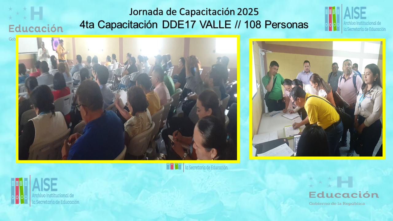 118.- CAPACITACIÓN DIRECCIÓN DEPARTAMENTAL DE VALLE DDE17 2025