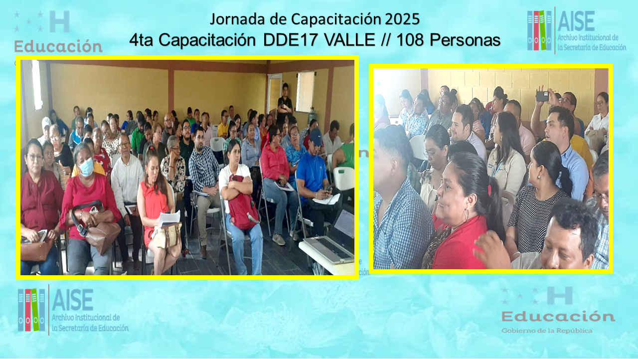 118.- CAPACITACIÓN DIRECCIÓN DEPARTAMENTAL DE VALLE DDE17 2025