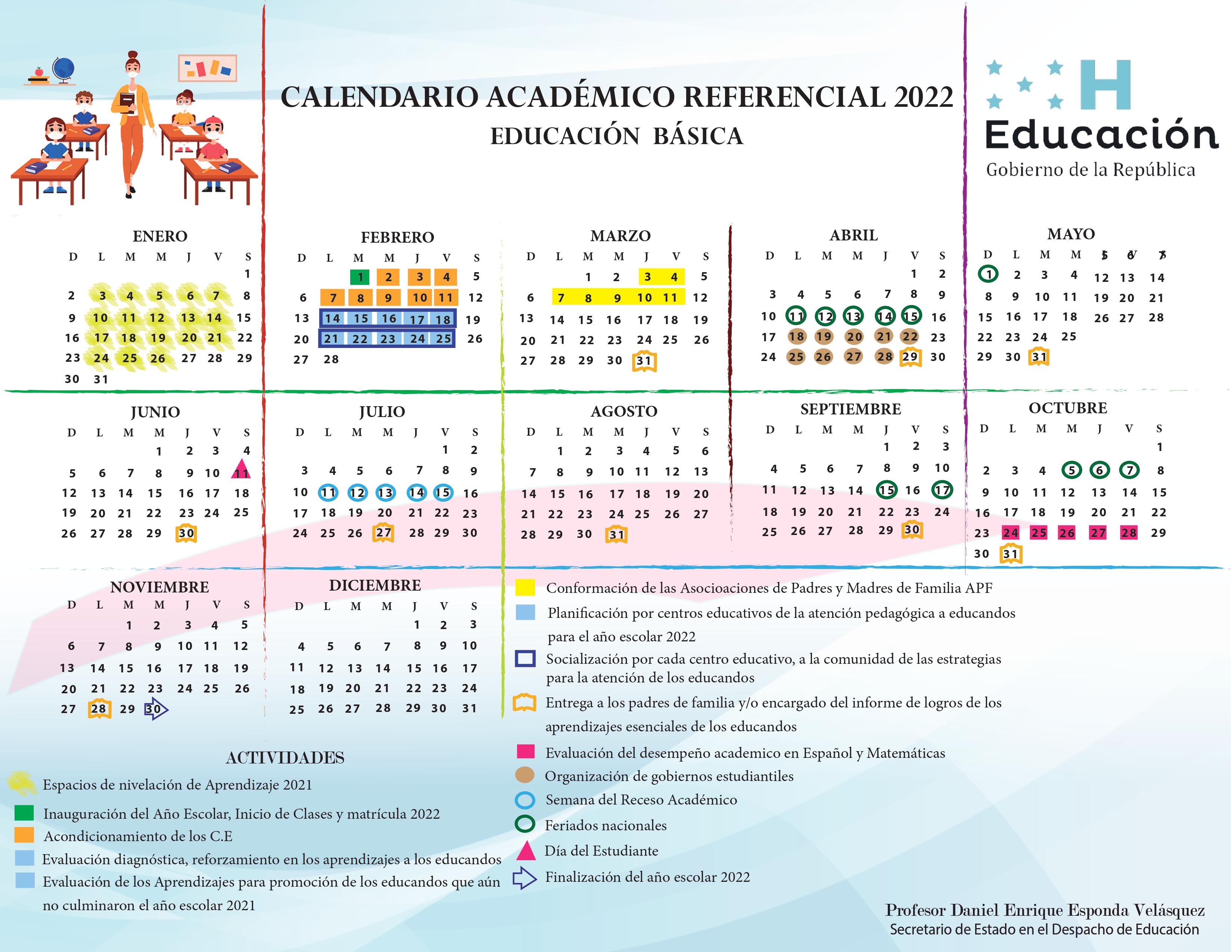 Frente al mar mayor hacer clic calendario escolar de Elegante Por